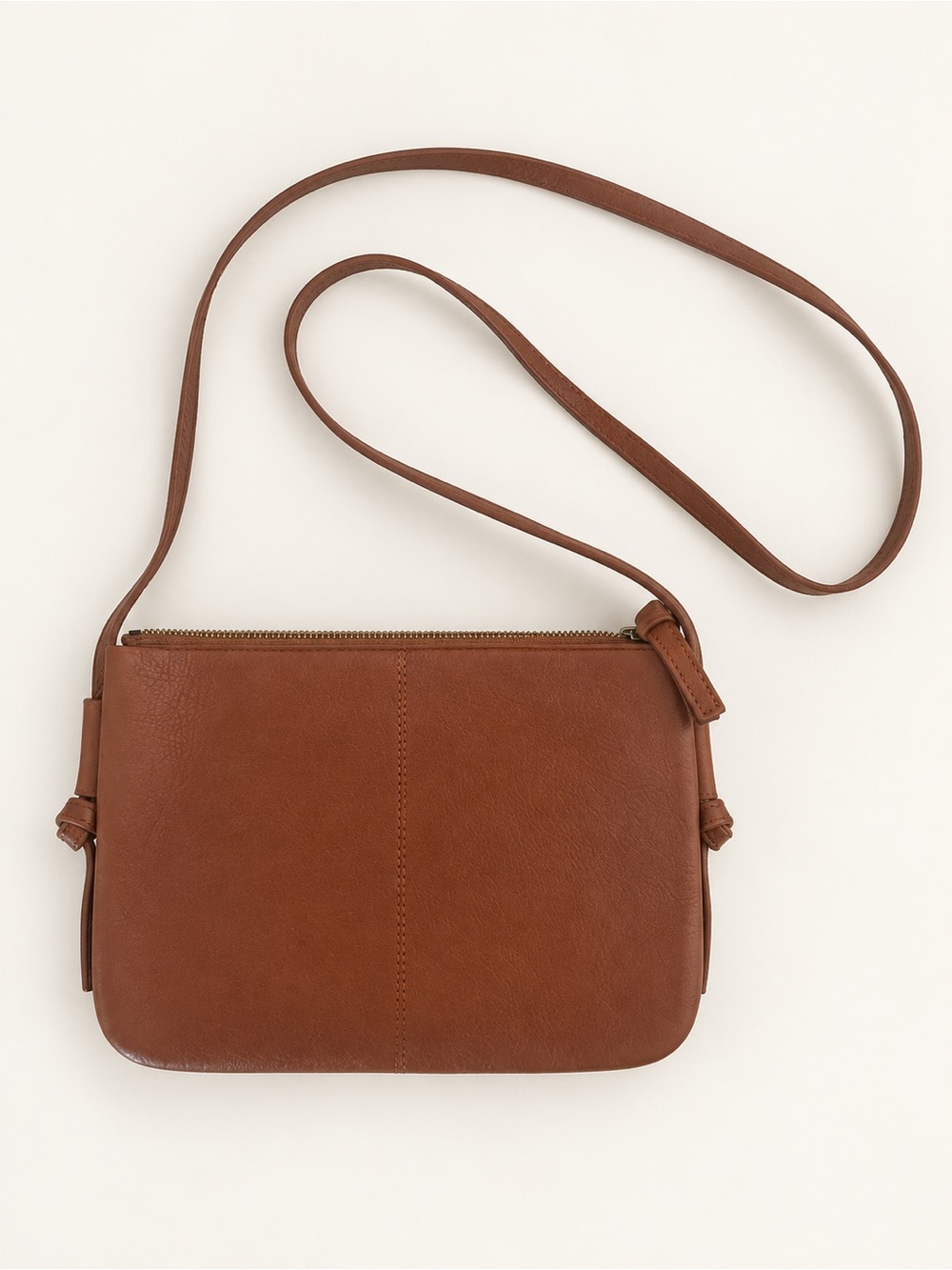 Madewell Chestnut Brown Simple Leather Crossbody Bag 34759